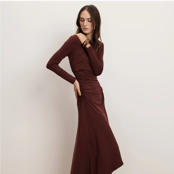 Veronica Beard Theodora Ruched Midi Dress - Picture 2 of 7